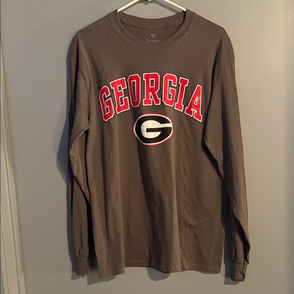 Fanatics Georgia Bulldogs Long Sleeve Shirt - Gray Med Men’s